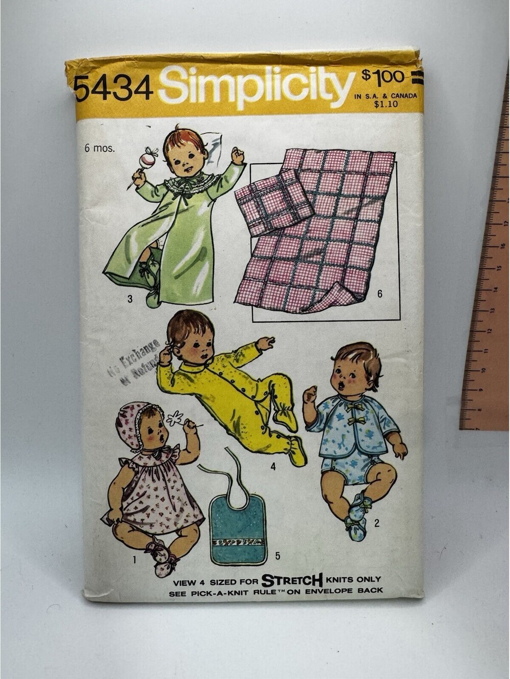 Vintage Simplicity 5434 Infant Layette -  6 Months